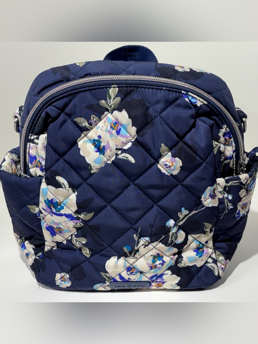 Vera Bradley Performance Twill Convertible Small Backpack “Blooms and Branches”